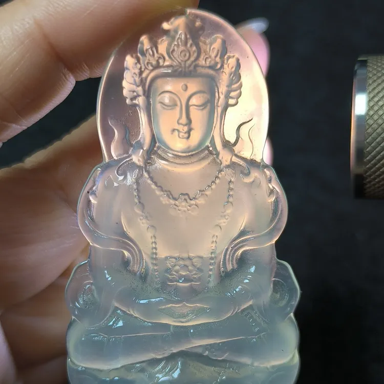 岫玉国石精品 高冰高透 度母观音菩萨（多样性发其一）