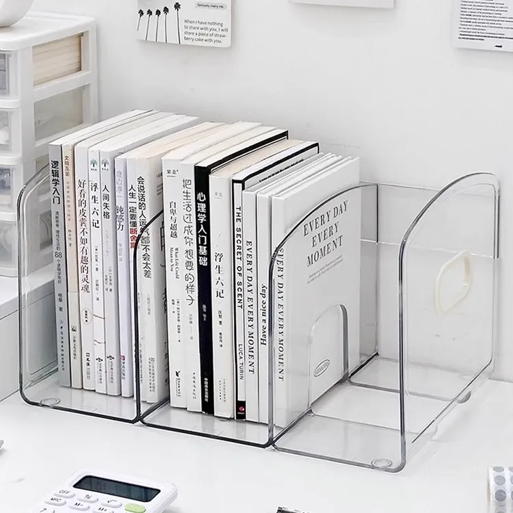 书立架桌面书本收纳架亚克力透明儿童绘本书架置透明桌面书立架