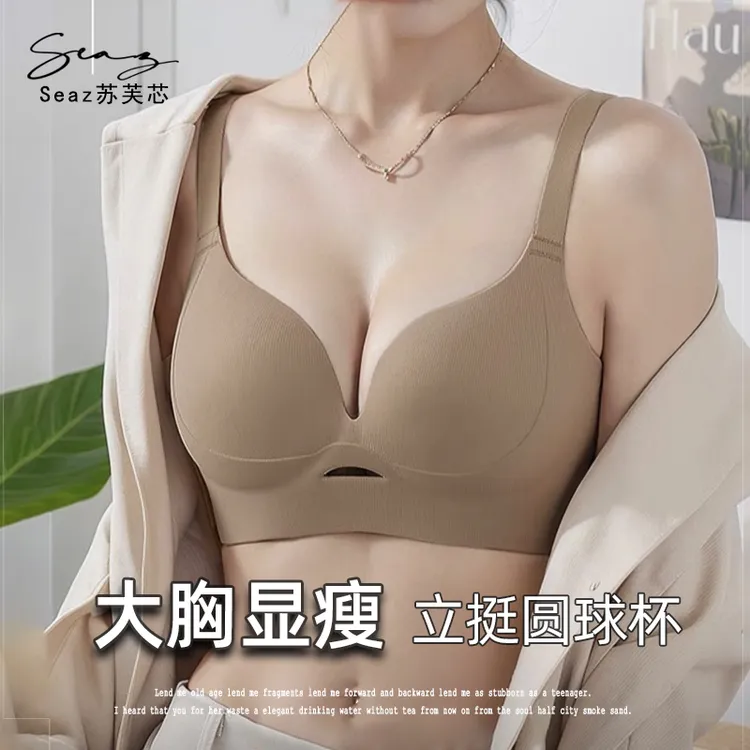 主播同款】大胸显瘦！大码调整型聚拢内衣女显小文胸防下垂收副乳