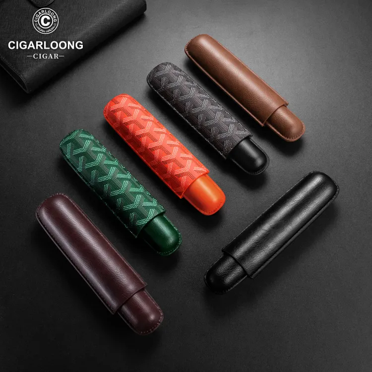 CIGARLOONG茄龙雪茄套旅行装便携式牛皮革单支雪茄保湿套CH-24DT