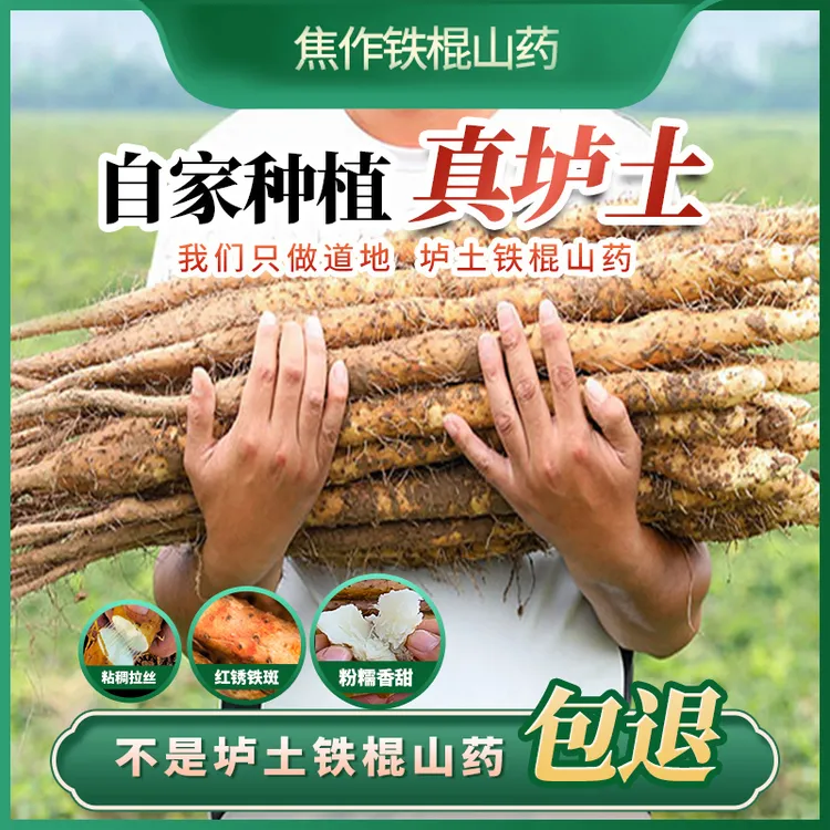 温县特产垆土铁棍怀山药原产地新鲜采挖软糯粉面绿色天然种植营养