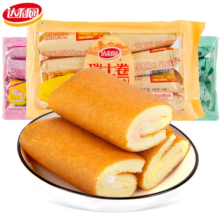 达利园瑞士卷160g网红糕点心宿舍手撕小面包早餐食品香蕉草莓橙汁