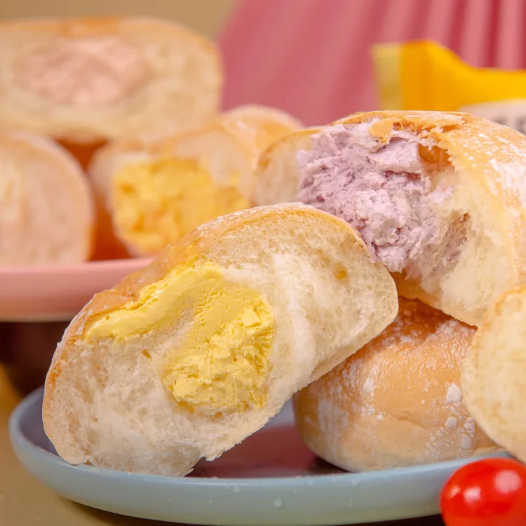 圣士流心爆浆冰面包网红夹心软面包75g*5袋