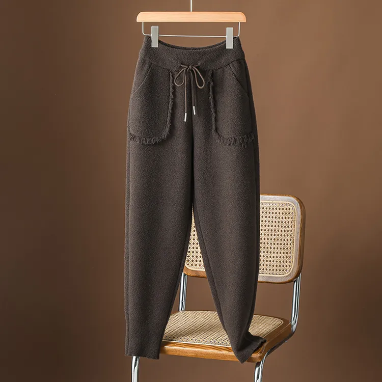 哈伦裤女款爆款2025新款秋冬加厚休闲工装裤大码宽松九分裤束脚裤