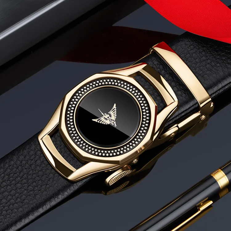 英皇保罗真牛皮皮带男款时尚自动扣头层牛皮百搭裤腰带个性潮流