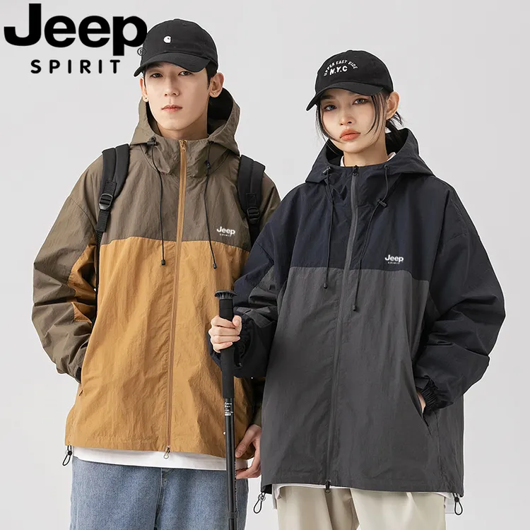 Jeep吉普冲锋衣外套男女春秋季户外服装爬山登山服防风防水夹克潮