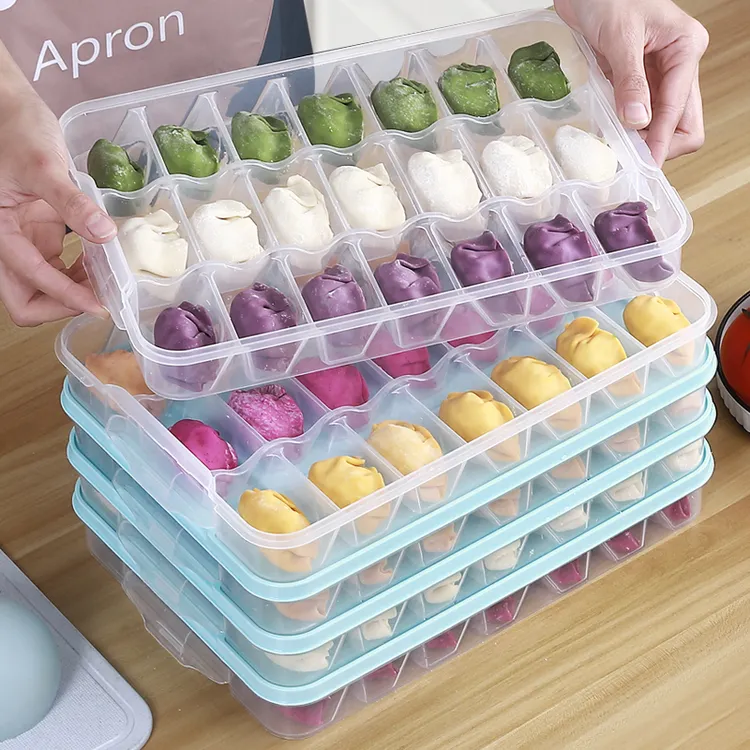 饺子收纳盒分格收纳不窜味水饺馄饨速冻盒格子冰箱零食收纳盒
