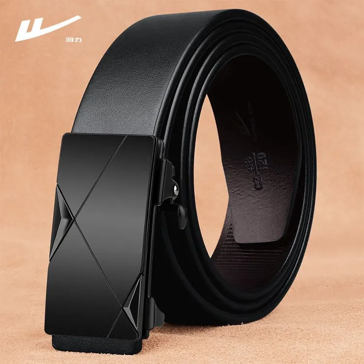 回力皮带男便捷自动扣经典百搭黑色气质商务腰带简约潮流新款小众