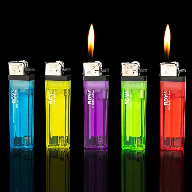 砂轮老式滑轮经典款塑料明火火石打火机充气点烟个性男士怀旧火机