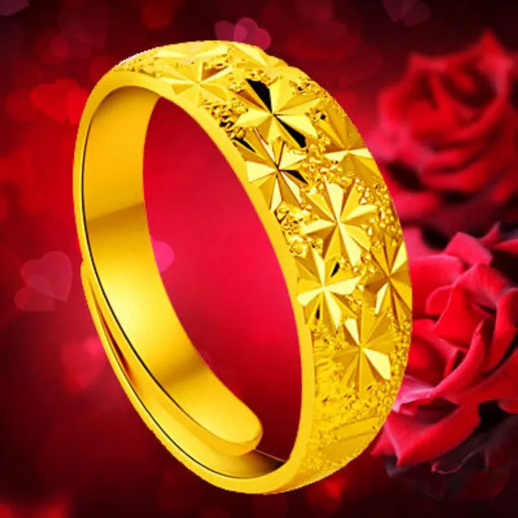 【满天星】金色戒指时尚开口可调节指环久不掉色