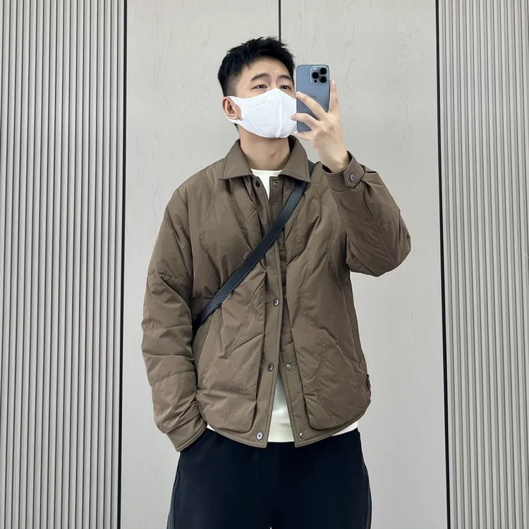 梅一天日系简约休闲轻薄款羽绒服男冬季新款潮流百搭保暖痞帅外套