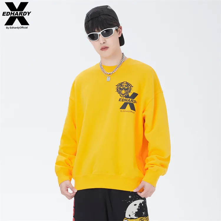 【李晨nic专属】EDHARDY X经典虎头印花休闲装圆领卫衣S12FDM105705