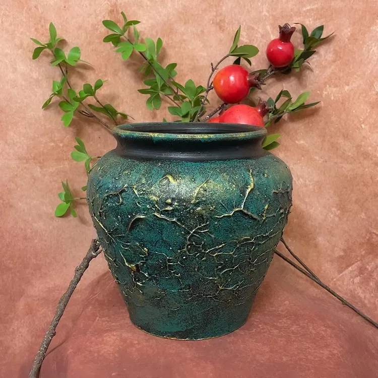 粗陶花盆陶罐手工复古法师老桩透气绿植盆栽多肉植物高端浮雕花