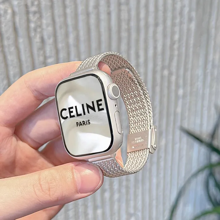 适用AppleWatch麦穗卡扣苹果通用表带iwatch4/5/6新款金属S9/8新