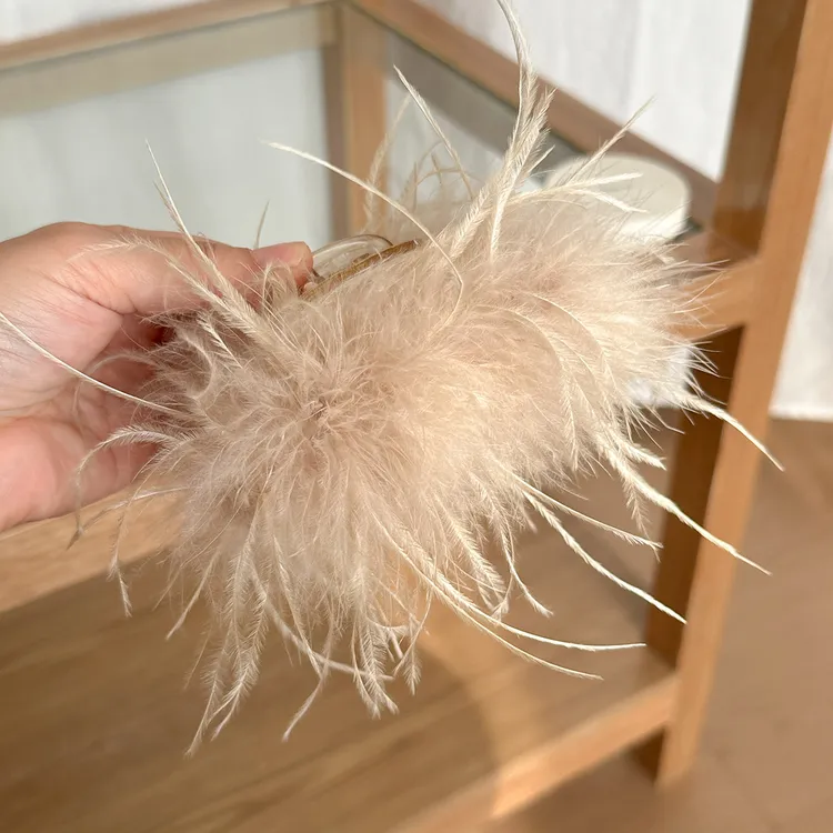 仙气网红纯欲高级感头饰羽毛抓夹显发量仙气后脑勺盘发少女发夹子