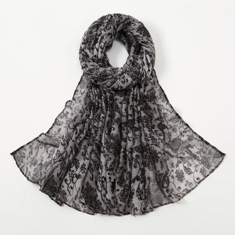 【贵丽坊】新款女士碎花巴厘纱薄款防晒包头头巾时尚