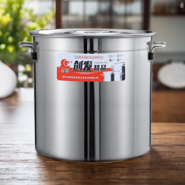商用不锈钢桶带盖蓄水桶不锈钢汤桶加厚加深汤锅优质卤鹅桶圆通