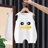 卡通婴儿连体衣夏季薄款宝宝哈衣爬服纯棉空调服婴儿包屁衣无袖