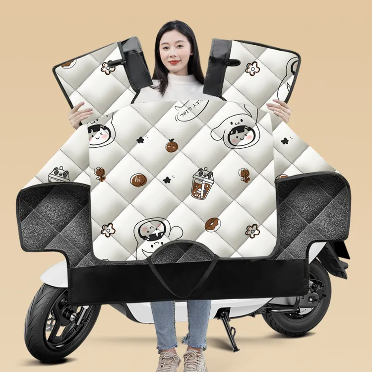 小型电动车挡风被冬季加绒加厚防水电瓶防寒防风罩电车风挡冬天款