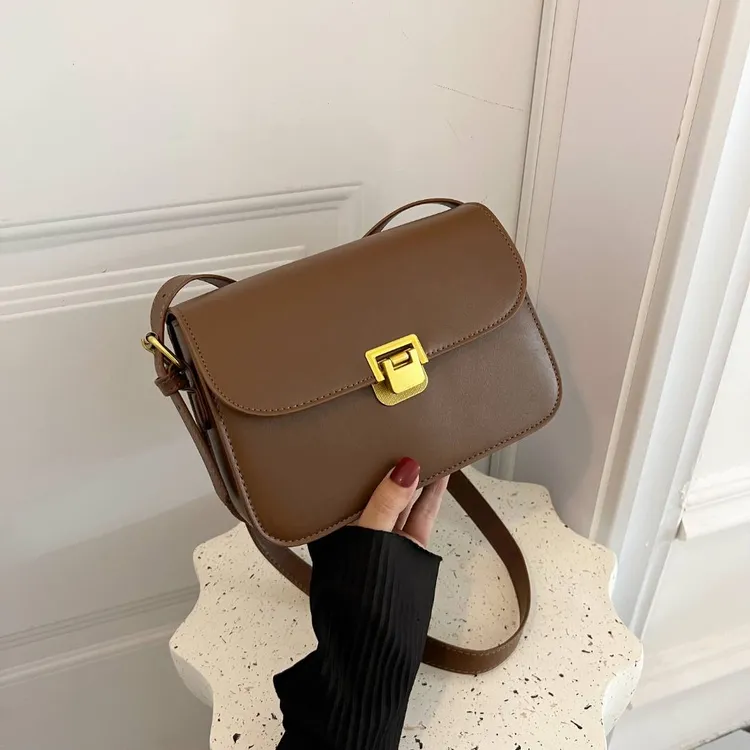 流行简约豆腐包质感复古风多层小方包休闲潮女士百搭单肩斜挎包