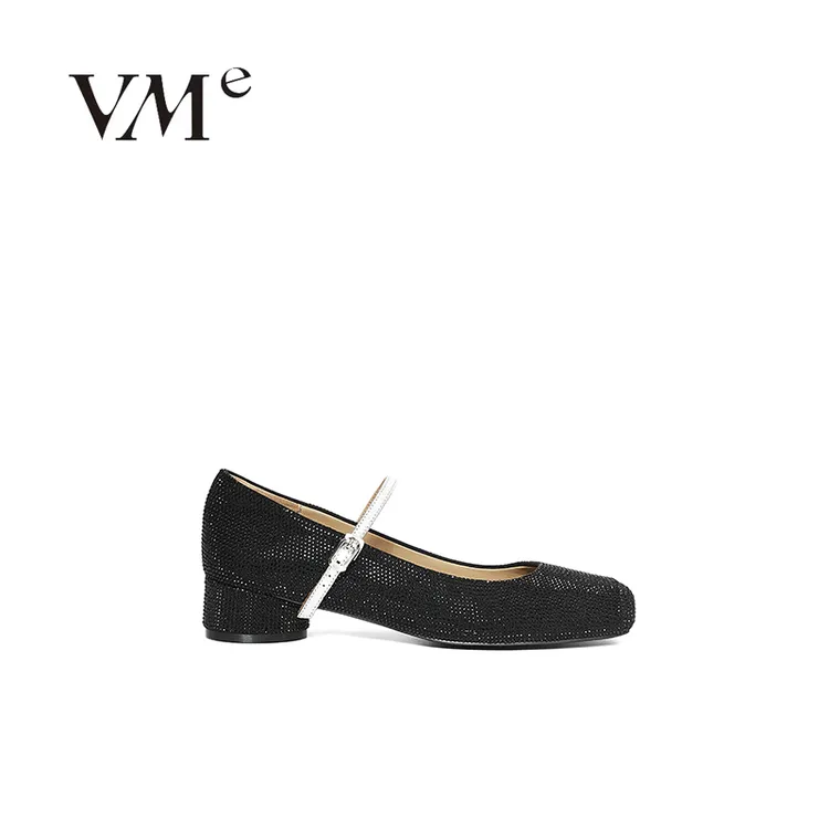 VME/舞魅2024方头满钻高端时尚芭蕾舞玛丽珍浅口单鞋【VS24A6936】