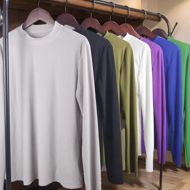 夏季薄款冰丝长袖t恤女士修身长袖打底衫透气外穿速干圆领防晒