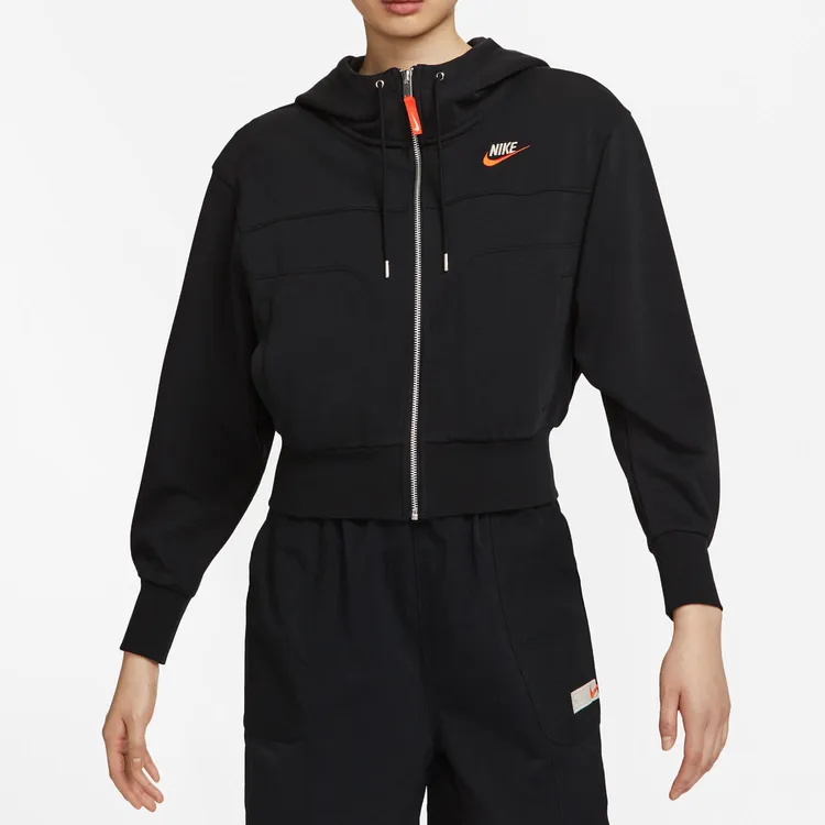 Nike/耐克正品连帽宽松短款拉链休闲女子运动夹克FB7212-010