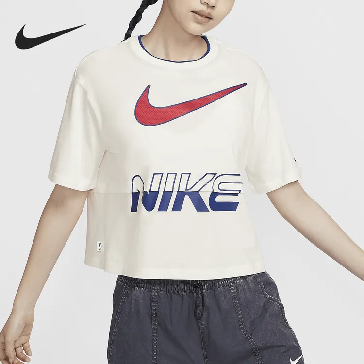 Nike/耐克正品Sportswear女士宽松休闲印花短袖上衣HF6291-133