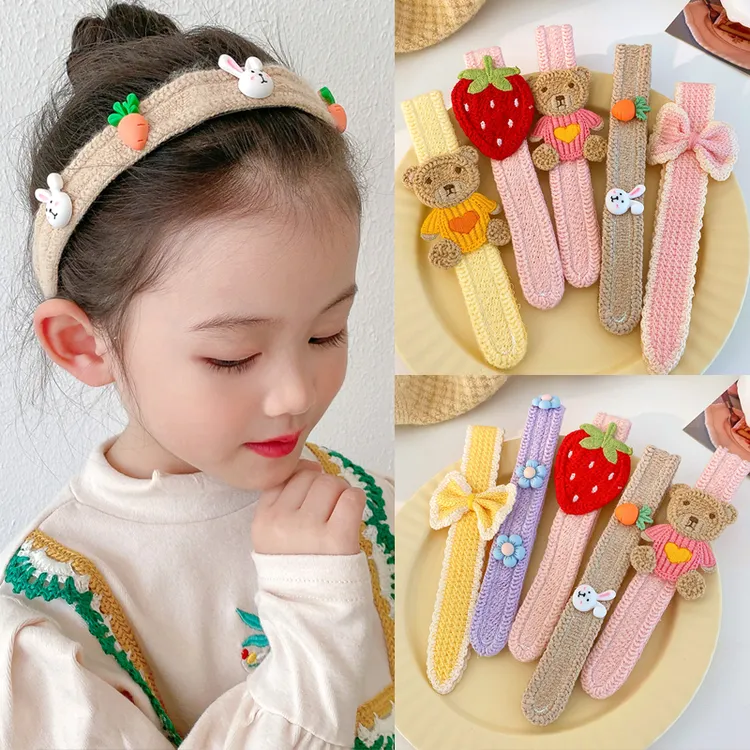 儿童针织头发魔术贴发带刘海贴碎发神器女童发箍宝宝头箍发卡头饰