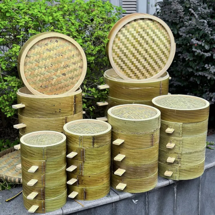 【蜀南竹海楠竹蒸笼】商用家用手工竹青皮蒸馒头小笼包竹编蒸笼屉