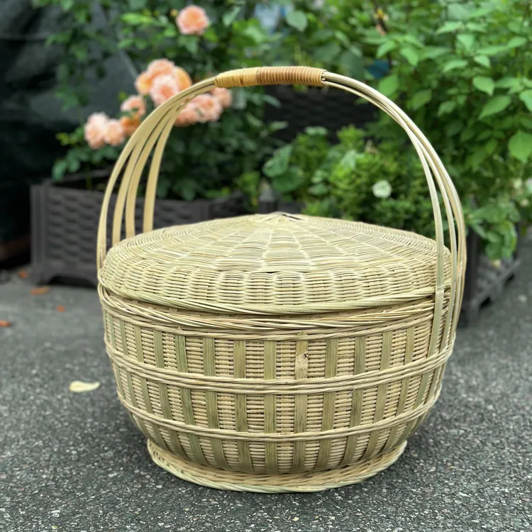 【拜山大竹篮】篮子结婚手提带盖篮闽南拜拜篮子户外篮野炊采摘篮子