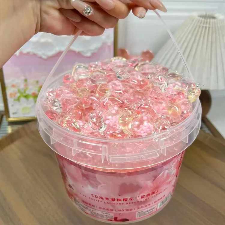 【140超大颗桶装】五D樱花洗衣凝珠香强力去污持久留香浓缩家用装