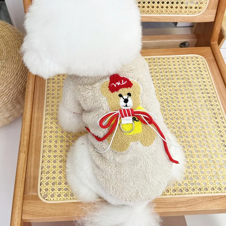 宠物衣服狗狗绒衣半高领打底两脚衣比熊约克夏泰迪衣服冬猫咪保暖