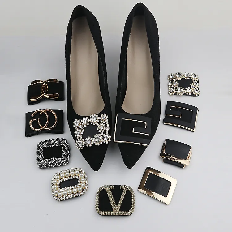 一鞋多穿可拆卸鞋面饰品配件浅口工作鞋魔术贴不伤鞋装饰扣鞋花