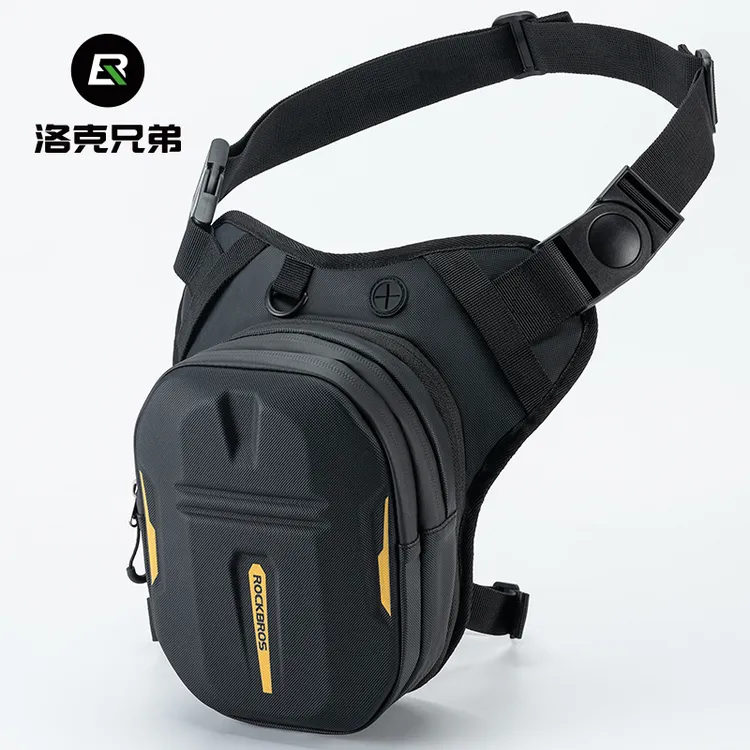 洛克兄弟摩托车腿包硬壳骑行机车斜挎包摩旅装备腰包骑士包骑行包