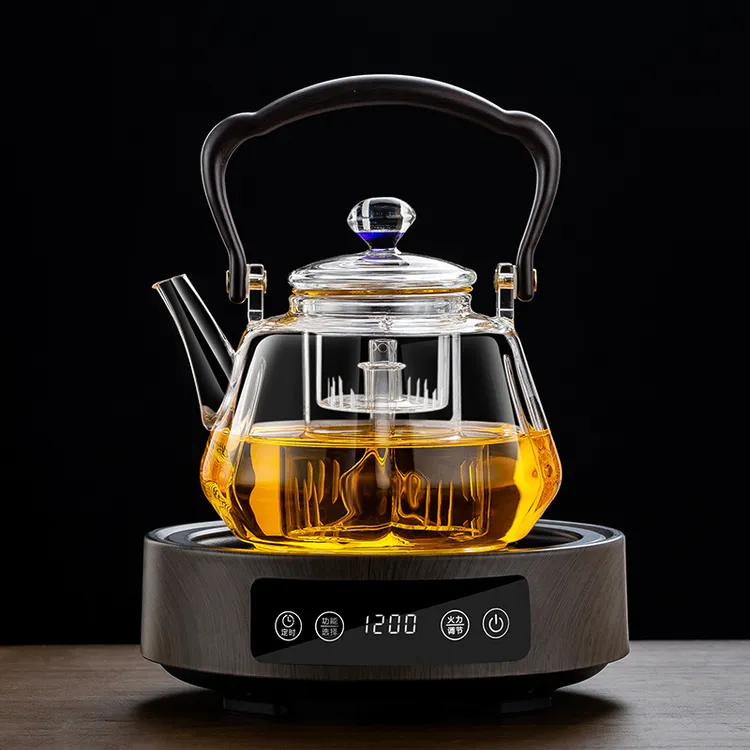 2024新款高端玻璃煮茶壶加厚大容量蒸茶电陶炉煮茶器家用烧水茶具