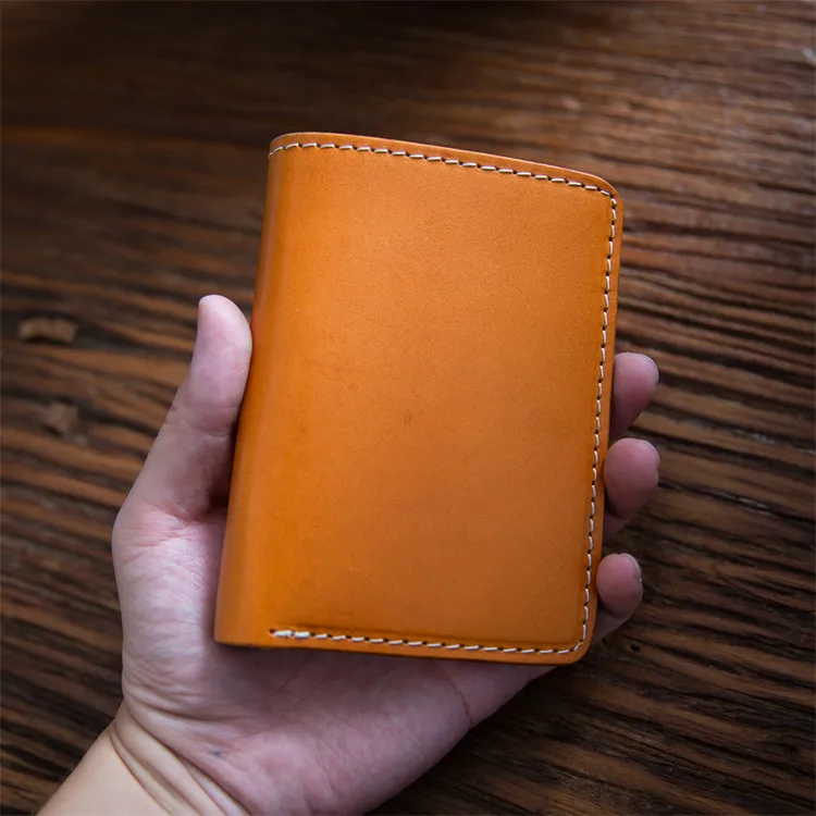 复古手工植鞣皮钱包男短款真皮钱夹头层牛皮青年学生竖款皮夹子潮