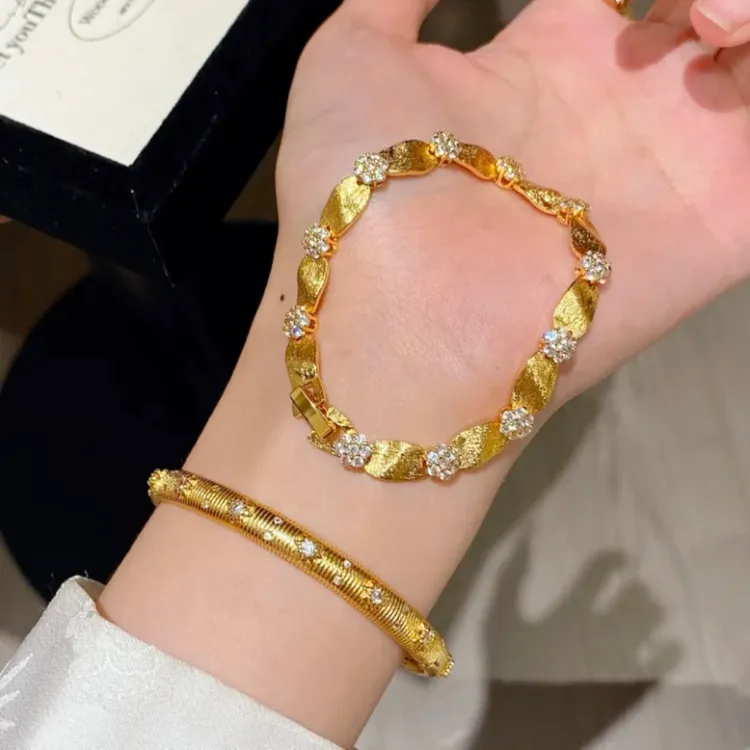 铜合金合成锆石手链 中式轻奢小众精致女高级感手饰设计感叠戴款