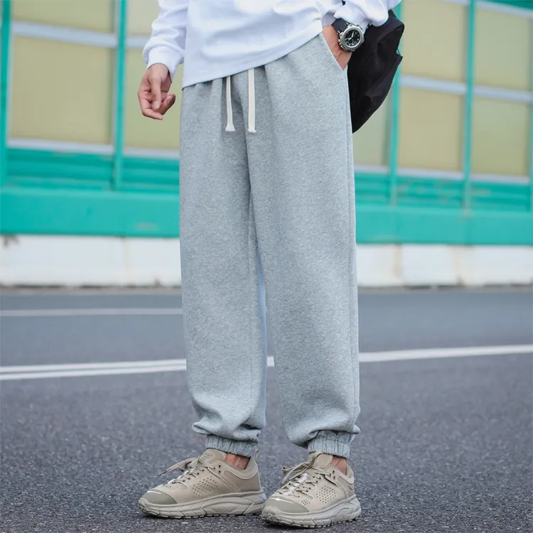 灰色卫裤男2024新款春秋款潮牌加大码宽松束脚运动裤男生休闲裤子