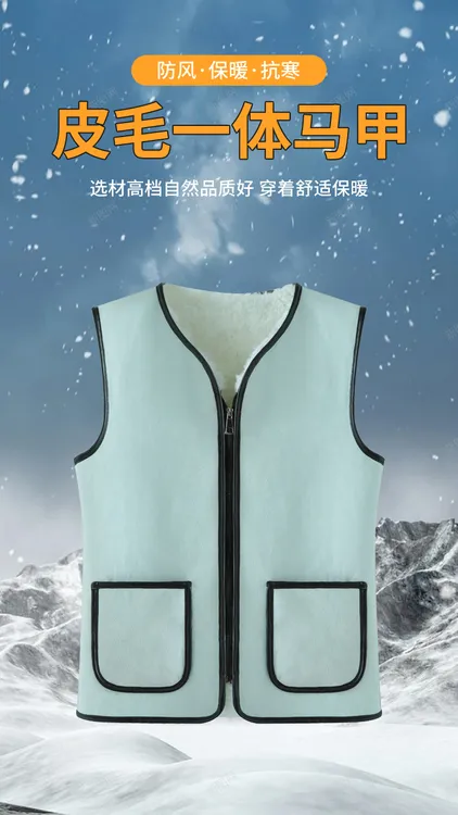 冬季热卖羊皮马甲男女皮毛一体加绒保暖棉坎肩中老年加厚羊毛背心