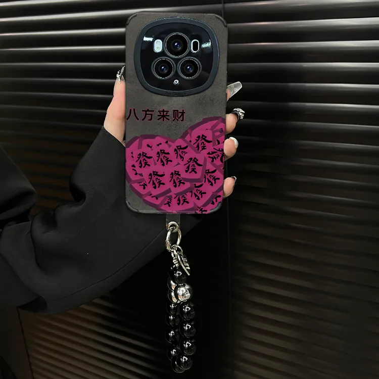 适用【荣耀magic6pro】ins风秋冬皮质软壳全包创意个性网红手机壳女