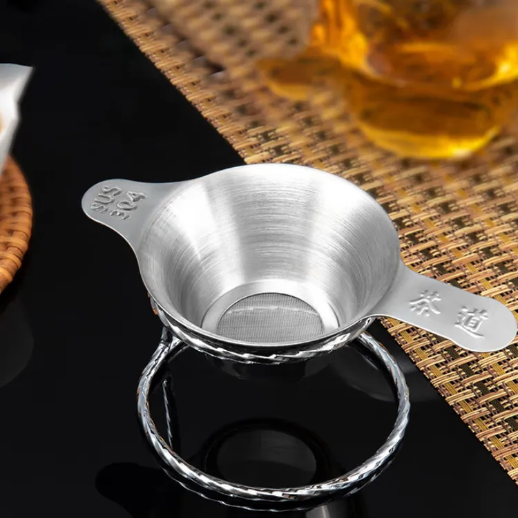 304不锈钢茶漏套装过滤网茶叶过滤器功夫茶具配件滤茶器弹簧架/套