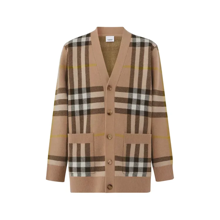未使用 BURBERRY/博柏利 男款V领长袖针织衫开衫羊毛衫 80540981