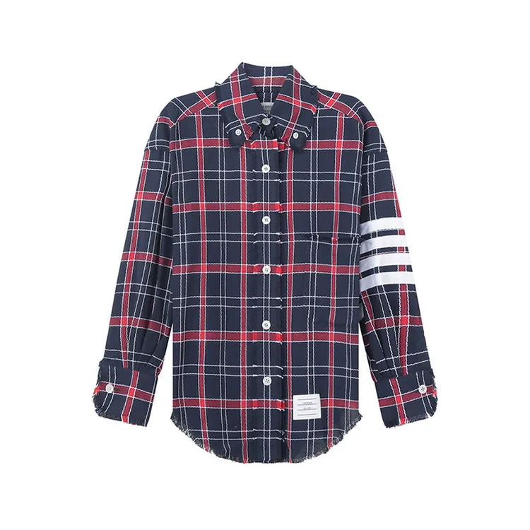 未使用 THOMBROWNE 女士超大号休闲长袖衬衫 FLL099C 07869