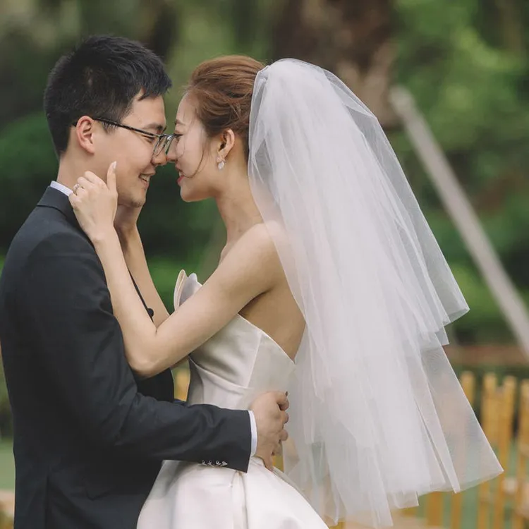 韩式新娘白色头纱法式多层婚纱新款结婚头纱婚礼气质造型头纱礼服