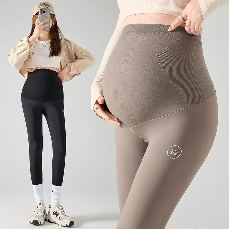 孕妇裤子夏季薄款外穿百搭鲨鱼皮九分瑜伽芭比裤春夏小脚打底裤子