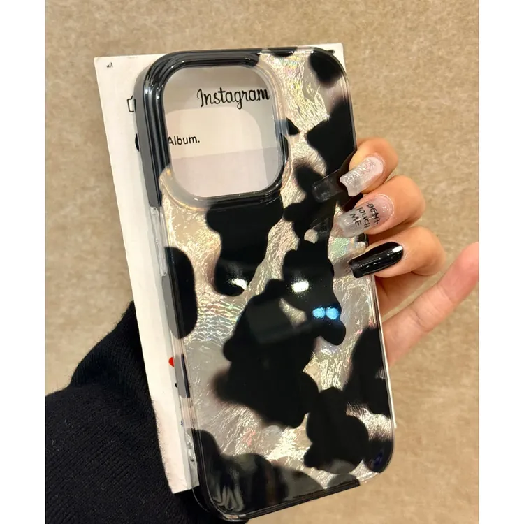 KEWU冷淡风黑色晕染适用苹果16/15手机壳华为P70vivo小米14oppo