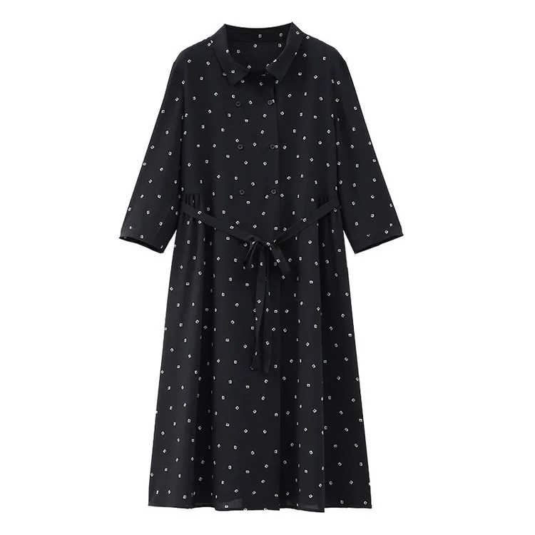 夏季系带七分袖连衣裙ZB4035