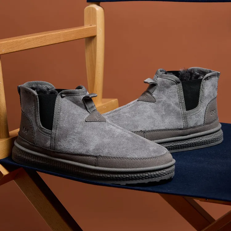 大东北雪地靴男加绒保暖防滑工装靴上班穿磨砂麂皮绒短靴防寒加厚