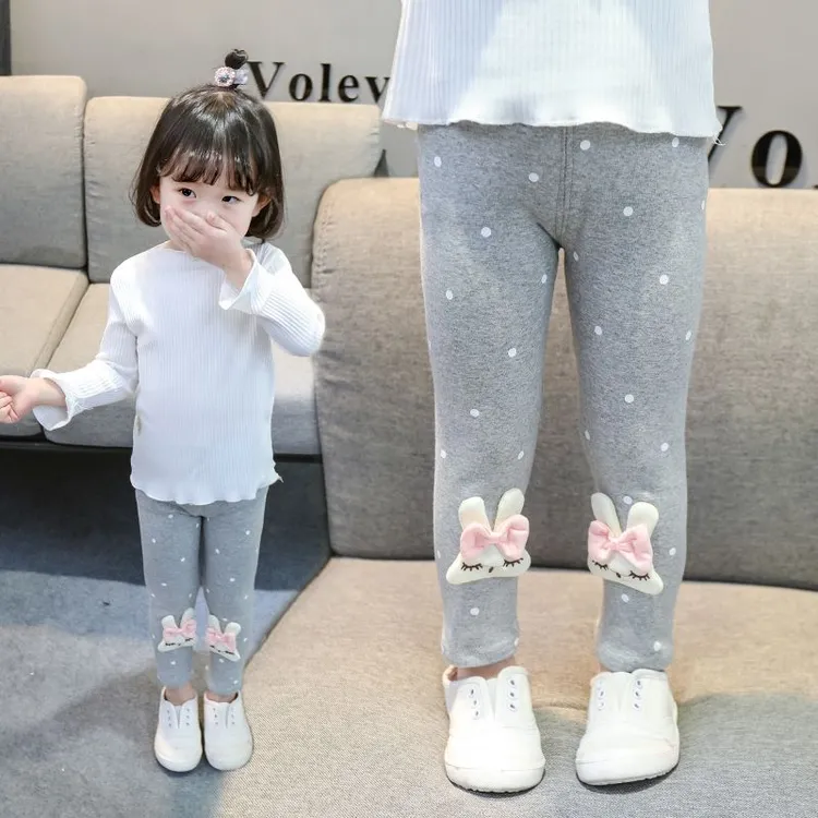 女童春秋季打底裤外穿纯棉长裤宝宝幼儿高腰裤子0-5可开档不起球
